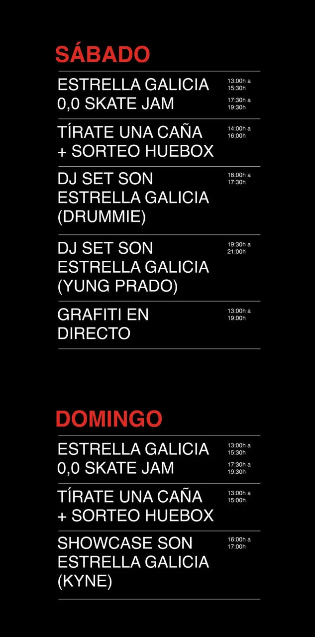 Estrella Galicia ScrapWorld Horarios