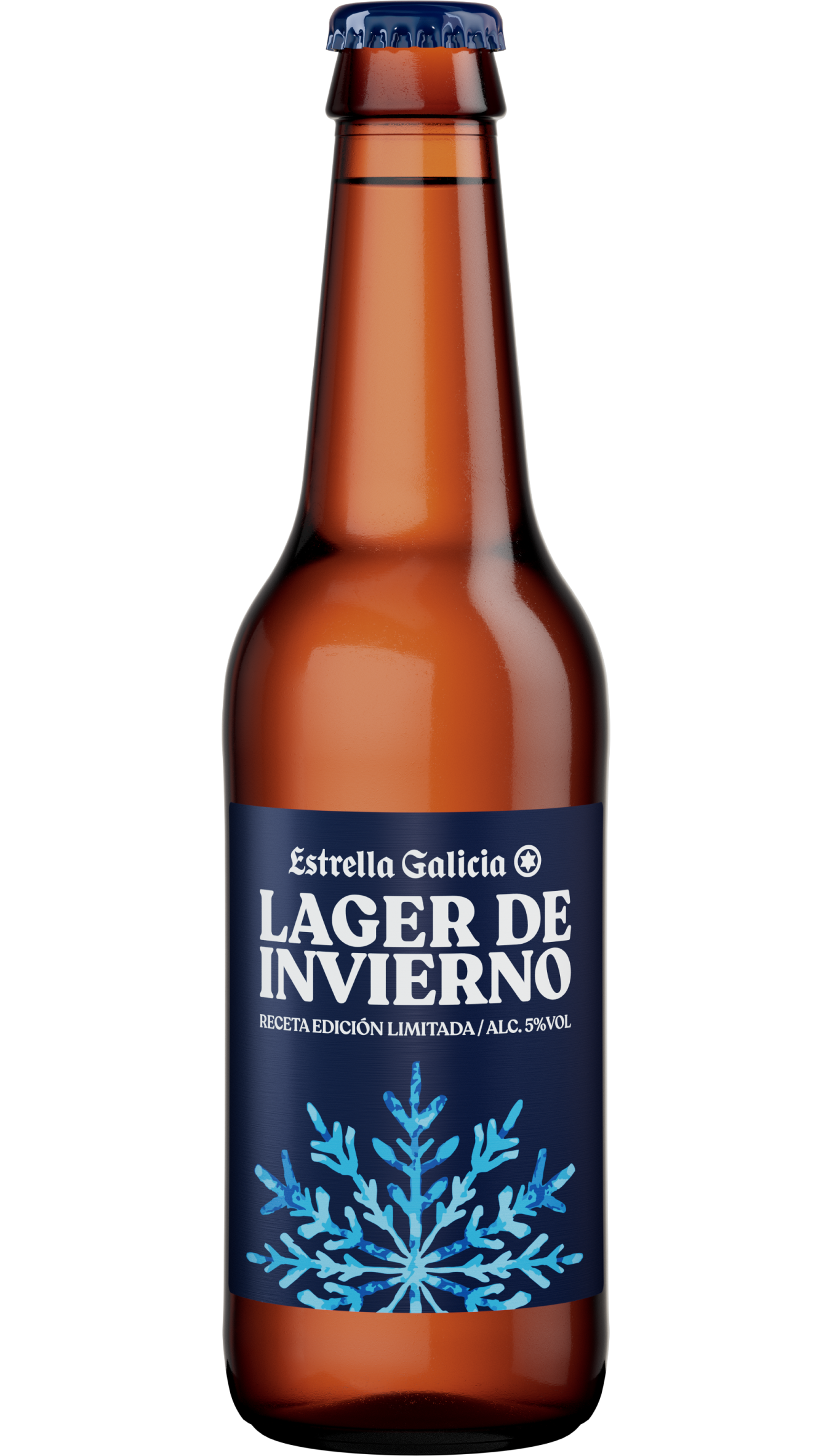 Botella de cerveza lager de invierno